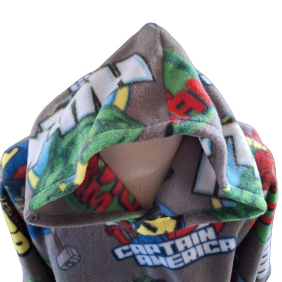 Handmade Avengers Fleece Poncho M Medium Cape With Hood & Pocket Hulk Iron Man - Picture 4 of 16